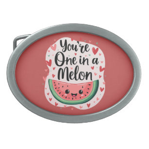 Kawaii "You're One in a Melon" Cute Watermelon Pun Belt Buckle