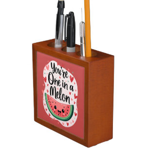 Kawaii "You're One in a Melon" Cute Watermelon Pun Desk Organizer