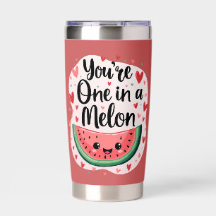 Kawaii "You're One in a Melon" Cute Watermelon Pun Insulated Tumbler