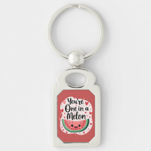 Kawaii "You're One in a Melon" Cute Watermelon Pun Keychain
