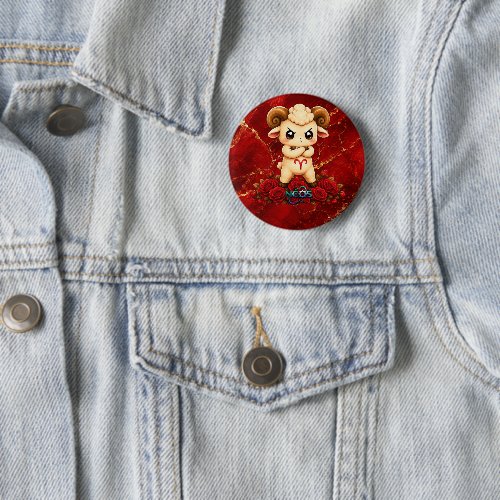 Kawaii Zodiac Neos Aries Button