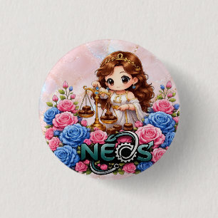 Kawaii Zodiac Neos Libra Button