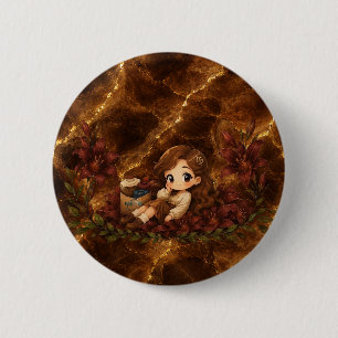 Kawaii Zodiac Neos Virgo Button
