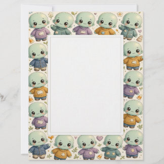 Kawaii Zombie Creatures Stationery