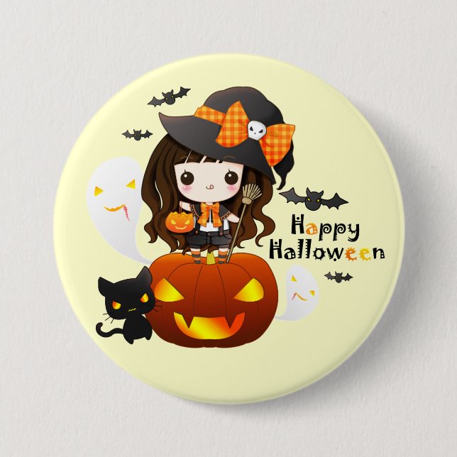 Kawaiii Halloween Button (Front)