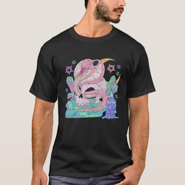 Kawaiii Snake Anime Animal Pagan Occult Japanese P T-Shirt (Front)
