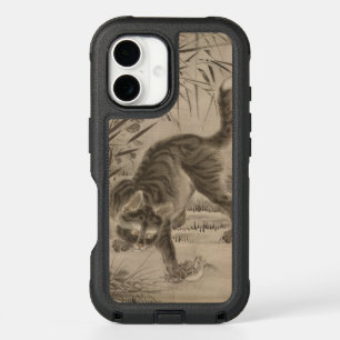 Kawanabe Kyosai Cat Catching a Frog Japanese Art iPhone 16 Case