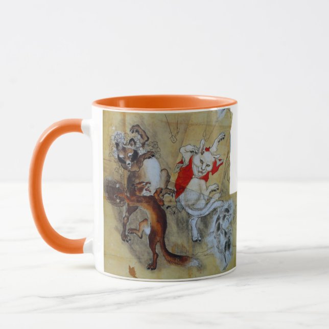 kawanabe kyosai, Tanuki and monster cat Mug (Left)