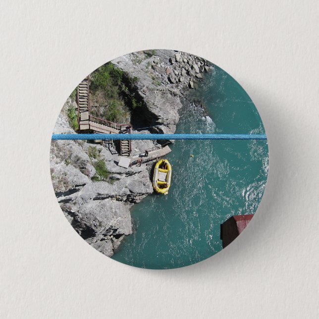 Kawarau Bridge Bungy POV, Queenstown, New Zealand Button (Front)