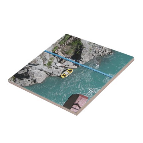 Kawarau Bridge Bungy POV Queenstown New Zealand Ceramic Tile