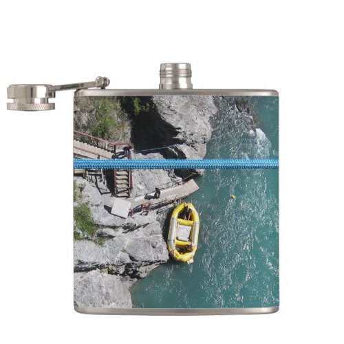 Kawarau Bridge Bungy POV Queenstown New Zealand Flask