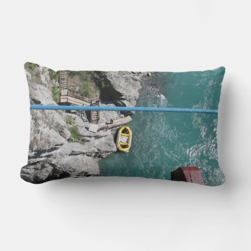 Kawarau Bridge Bungy POV Queenstown New Zealand Lumbar Pillow