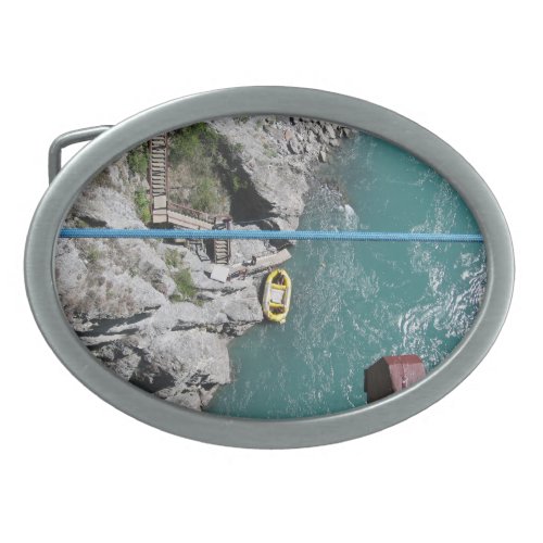 Kawarau Bridge Bungy POV Queenstown New Zealand Oval Belt Buckle