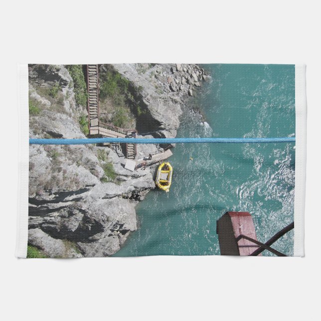 Kawarau Bridge Bungy POV, Queenstown, New Zealand Towel (Horizontal)