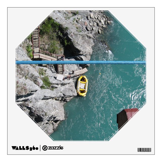 Kawarau Bridge Bungy POV, Queenstown, New Zealand Wall Decal (Front)