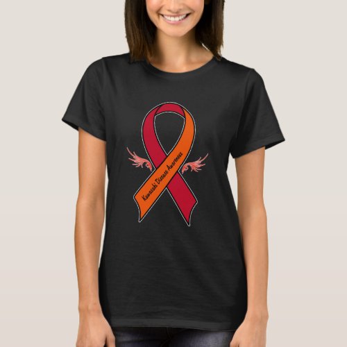 Kawasaki Disease Awareness Ribbon with Wings T_Shirt