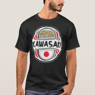 Kawasaki Japan Flag Badge Travel Souvenir Stamp T-Shirt