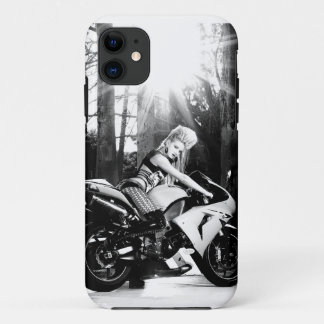 Kawasaki Motorcycle, biker chick, bike week, girl iPhone 11 Case