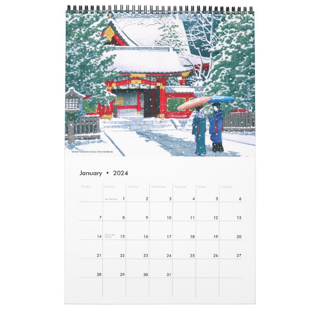 Kawase Hasui Scenery Calendar (Jan 2024)