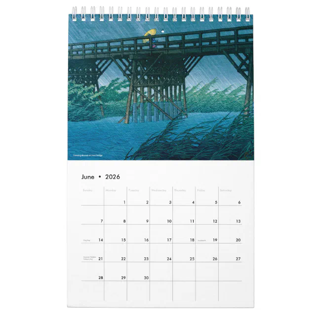 Kawase Hasui Scenery Calendar (Jun 2026)