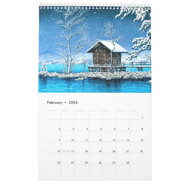 Kawase Hasui Scenery Calendar (Feb 2026)