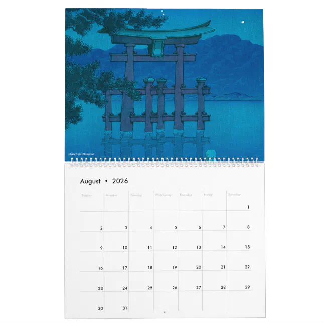 Kawase Hasui Scenery Calendar (Aug 2026)