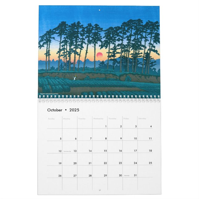 Kawase Hasui Scenery (M) Calendar (Oct 2025)