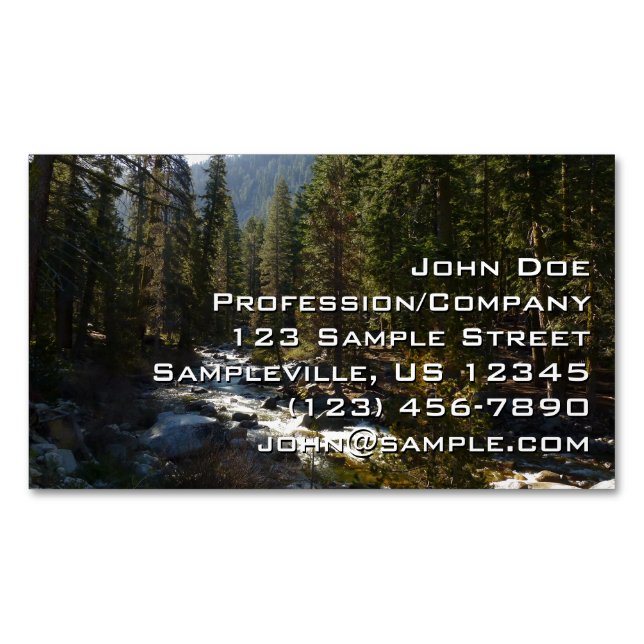 Kaweah River in Sequoia National Park Business Card Magnet (Front)