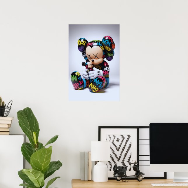 Kaws Companion: Graffiti Splash Poster | Zazzle