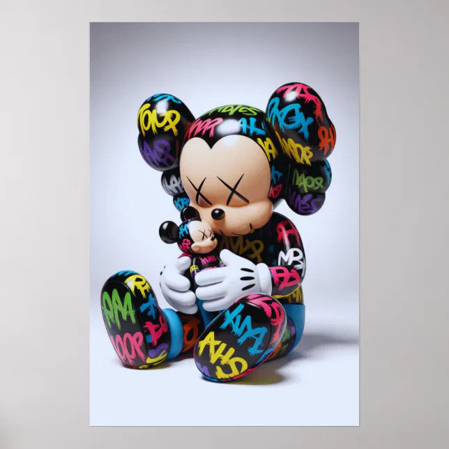Kaws Companion: Graffiti Splash Poster | Zazzle
