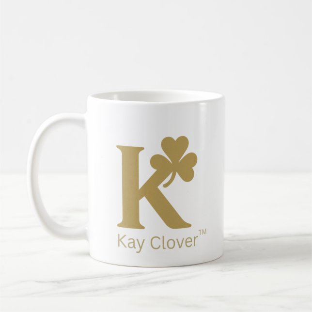 Kay Clover™ Signature Mug – Gold Monogram (Left)