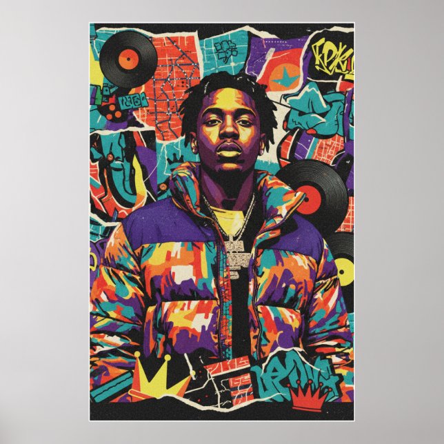 Kay Flock Poster – Hip Hop Street Art Wall Decor (Front)