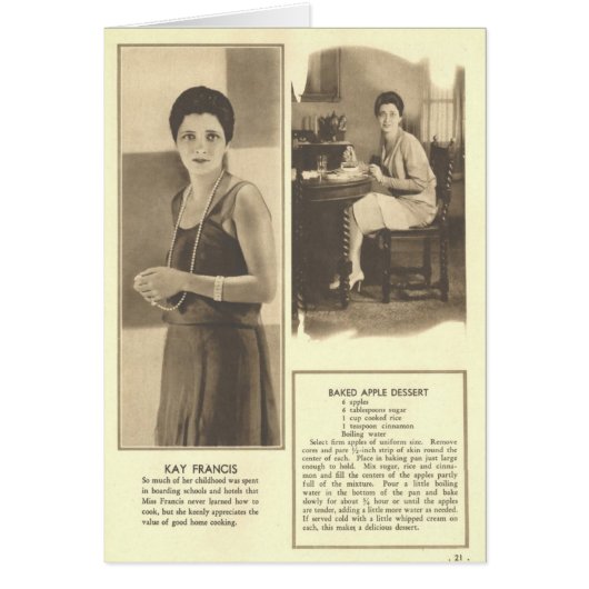 Kay Francis Baked Apple Dessert (Front)