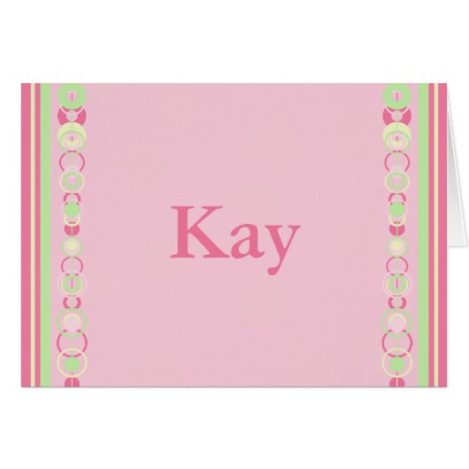 Kay Modern Circles Custom Name Card (Front Horizontal)