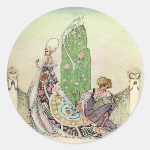 Kay Nielsens The Princess and the Gardener Classic Round Sticker