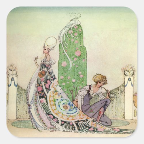 Kay Nielsens The Princess and the Gardener Square Sticker