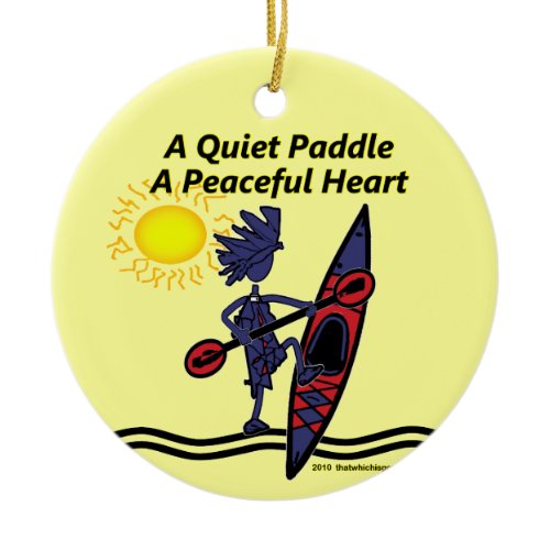 Kayak A Quiet Paddle Waves Ceramic Ornament