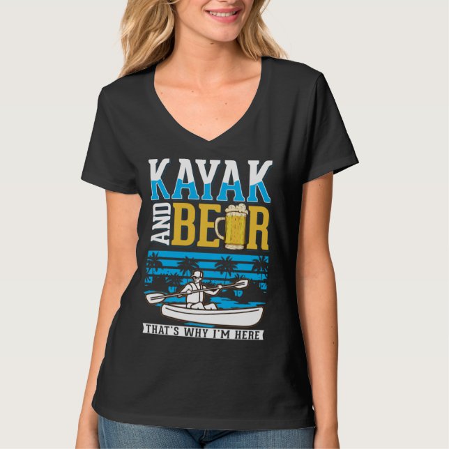 Kayak And Beer Kayaker Kayak T-Shirt (Front)