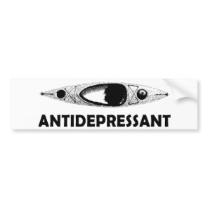 Kayak Antidepressant Bumper Sticker