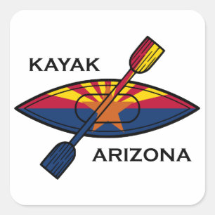Kayak Arizona Flag Square Sticker