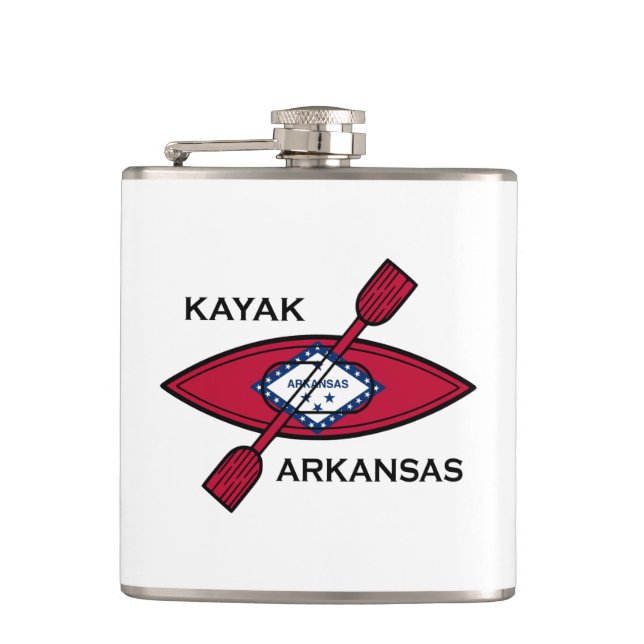 Kayak Arkansas Flag Flask (Front)