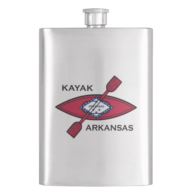 Kayak Arkansas Flag Flask (Front)