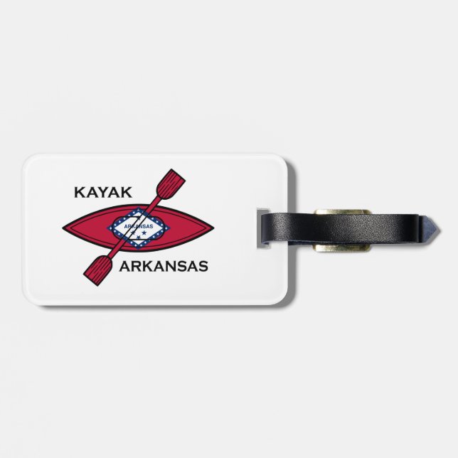 Kayak Arkansas Flag Luggage Tag (Back Horizontal)