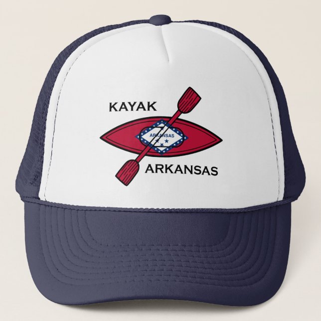 Kayak Arkansas Flag Trucker Hat (Front)