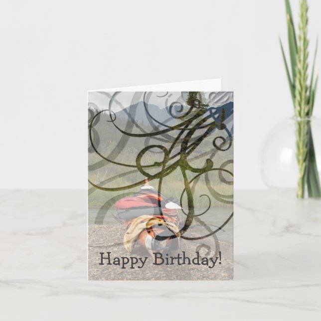 Kayak Balance; Happy Birthday Card (Front)