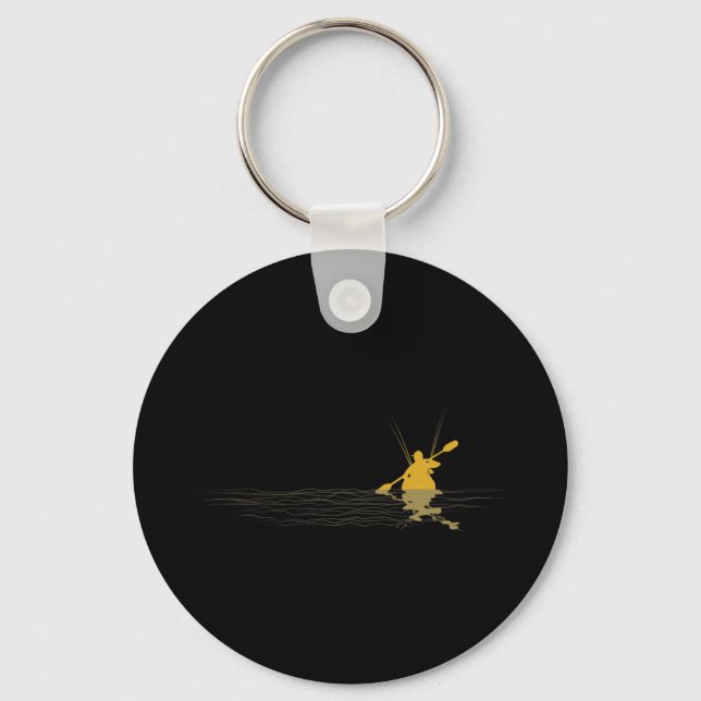 Kayak Bass Fisherman Fishing Kayaking Angler Kayak Keychain (Front)