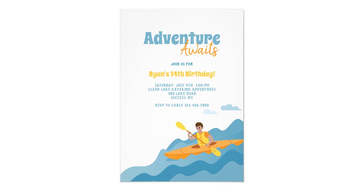 Kayak Birthday Invitation 0114