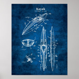 Kayak Blueprint Lakehouse Wall Decor