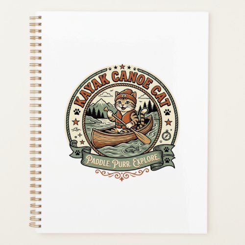 Kayak Canoe Cat Kayak Canoe Cat Vintage Vector Art Planner
