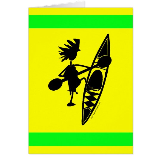 Kayak Canoe Joyful Silhouette Card